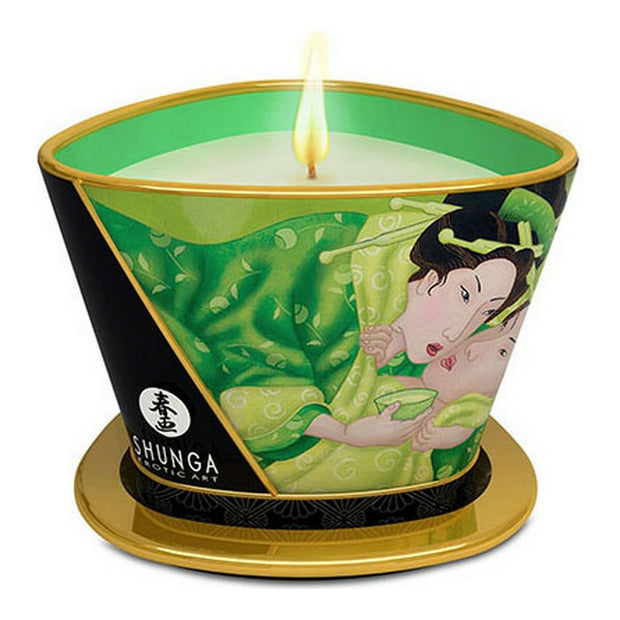 Massageljus med grönt te-arom Shunga (170 ml)